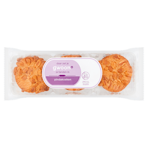 Foto van G'woon Pindakoeken op witte achtergrond