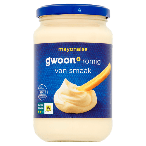 Foto van G'woon Mayonaise op witte achtergrond