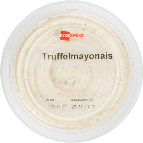 Foto van DekaMarkt Truffelmayonaise op witte achtergrond
