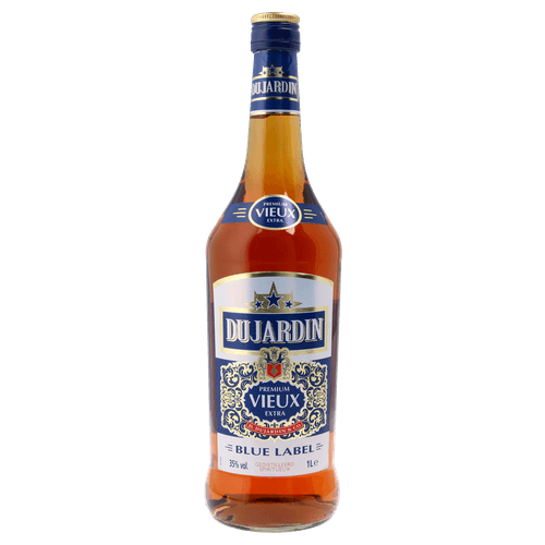 Foto van Dujardin Vieux blauw op witte achtergrond