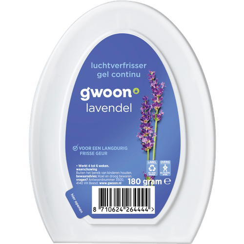 Foto van G'woon Luchtverfrisser continu lavendel op witte achtergrond