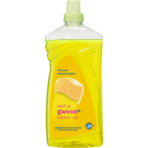 Foto van G'woon Allesreiniger citroen op witte achtergrond