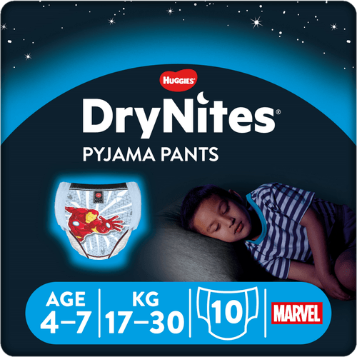 Foto van Huggies Luierbroekje DryNites boy 4-7 jaar op witte achtergrond