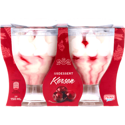Foto van Primafrost Italiaans ijsdessert kersen 2 st. op witte achtergrond