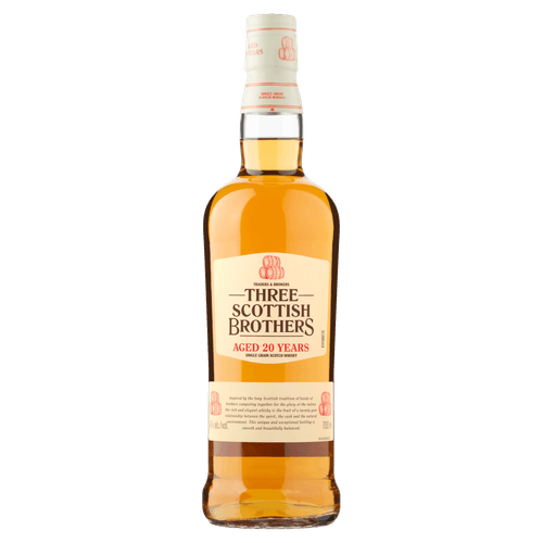Foto van Three Scottish brothers Whisky single grain 20 yr op witte achtergrond