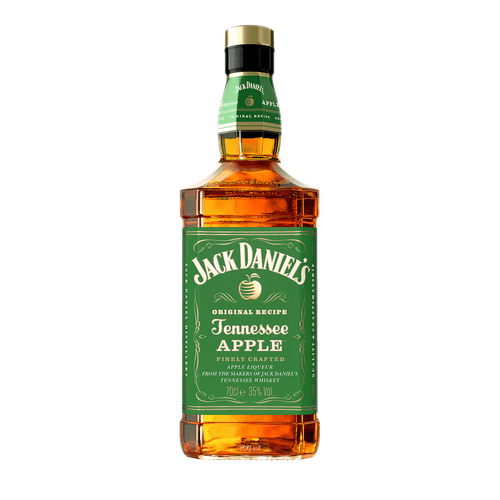 Foto van Jack Daniels Whisky apple op witte achtergrond