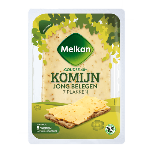 Foto van Melkan Goudse komijn jong belegen 48+ plakken op witte achtergrond