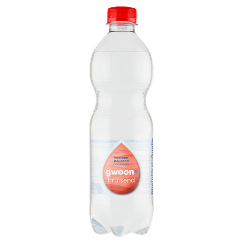 Foto van G'woon Mineraalwater koolzuurhoudend op witte achtergrond