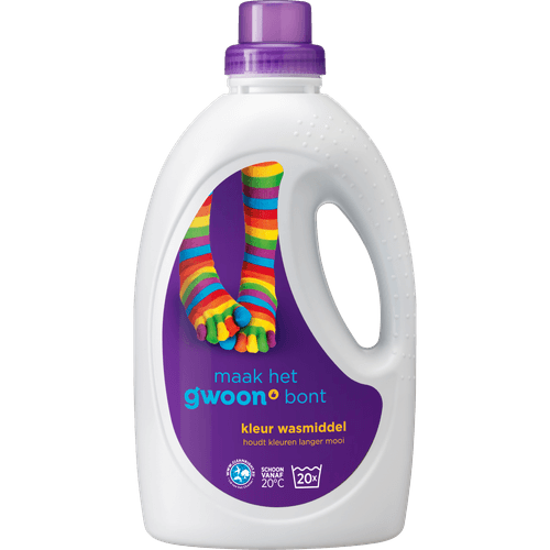 Foto van G'woon Vloeibaar wasmiddel kleur 20 wasbeurten op witte achtergrond