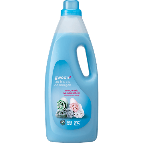 Foto van G'woon Wasverzachter morgenfris 33 wasbeurten op witte achtergrond