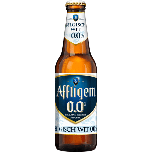 Foto van Affligem Belgisch wit 0.0 % op witte achtergrond