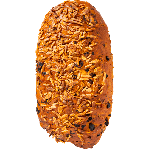 Foto van DekaMarkt Luxe notenstol met amandelspijs op witte achtergrond