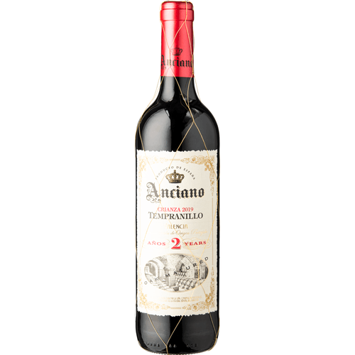 Foto van Anciano Crianza tempranillo valencia 2 years op witte achtergrond