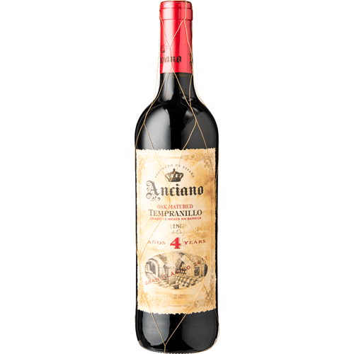 Foto van Anciano Clasico tempranillo 4 years old gran op witte achtergrond