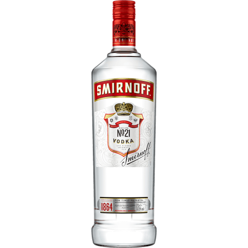 Foto van Smirnoff Vodka op witte achtergrond