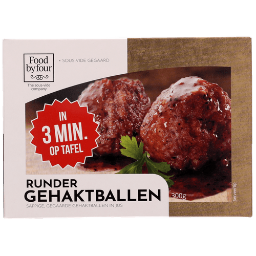 Foto van Food by four Gehaktballen gegaard op witte achtergrond
