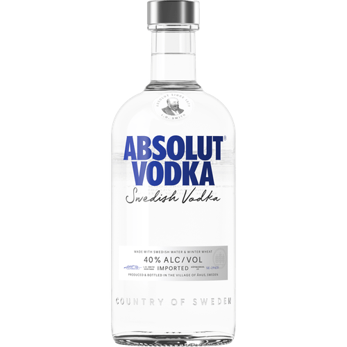 Foto van Absolut Vodka op witte achtergrond