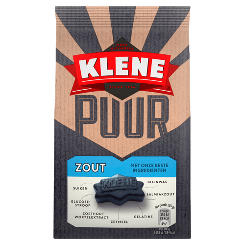 Foto van Klene Puur zout op witte achtergrond