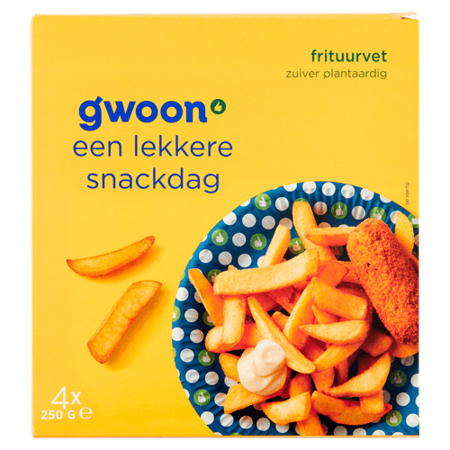 Foto van G'woon Frituurvet vast op witte achtergrond
