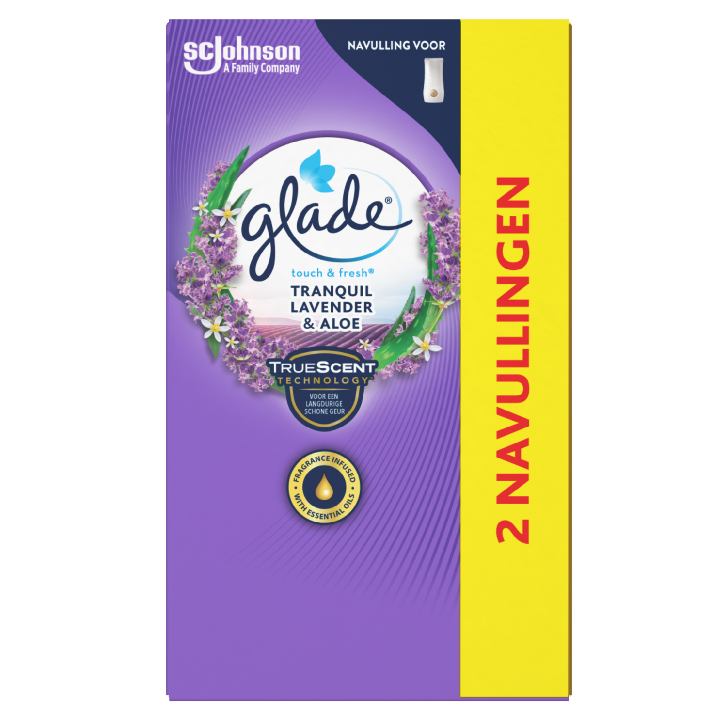 Glade Luchtverfrisser touch & fresh navulling duo lavender & aloe