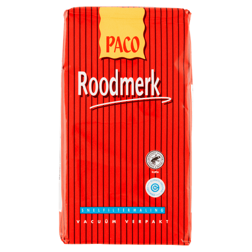 Foto van Paco Filterkoffie roodmerk op witte achtergrond