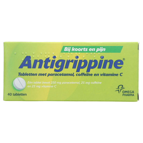 Foto van Antigrippine Pijnstiller op witte achtergrond