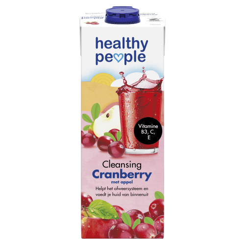 Foto van Healthy People Cranberry op witte achtergrond