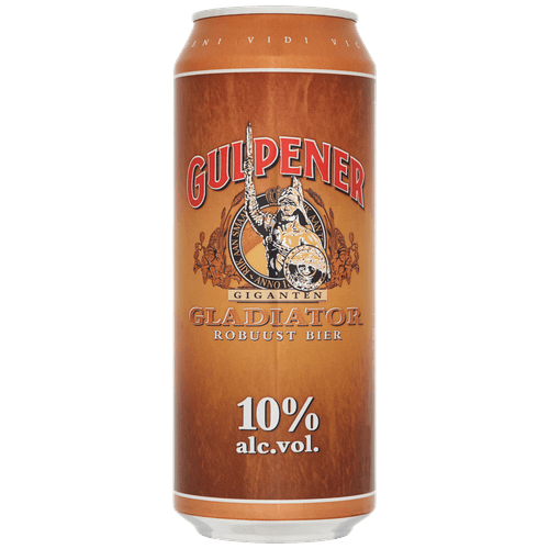 Foto van Gulpener Zwaar bier gladiator op witte achtergrond