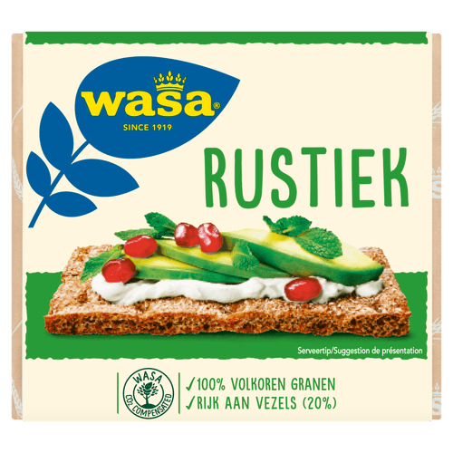 Foto van Wasa Knackebrod rustiek op witte achtergrond