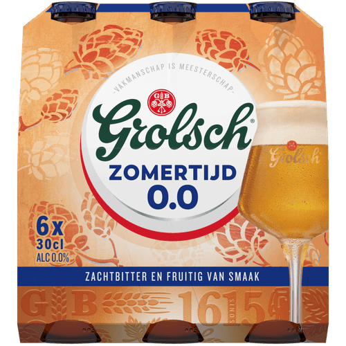 Foto van Grolsch Zomertijd 0.0% 6x30 cl op witte achtergrond