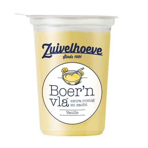 Foto van Zuivelhoeve Boern vla vanille op witte achtergrond