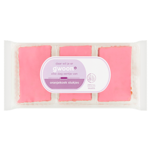 Foto van G'woon Oranjekoekstukjes op witte achtergrond
