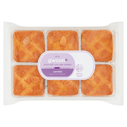 Foto van G'woon Roomboter carrees op witte achtergrond