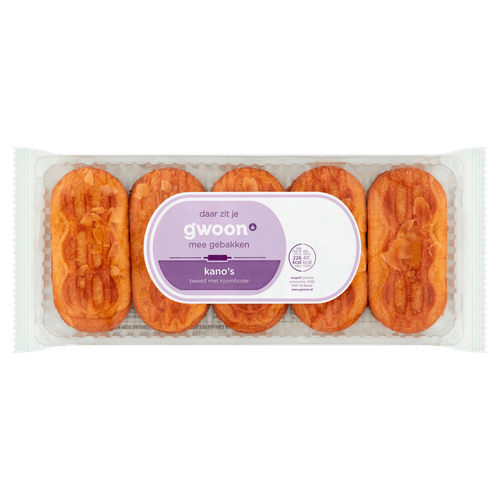 Foto van G'woon Roomboter kanos op witte achtergrond