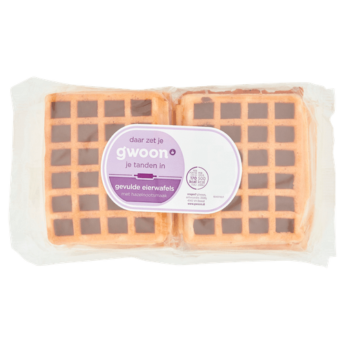 Foto van G'woon Hazelnoot eierwafels op witte achtergrond