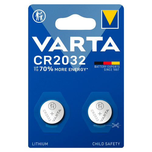 Foto van Varta Lithium knoopcelbatterijen op witte achtergrond