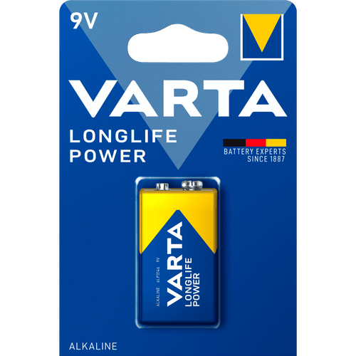 Foto van Varta Batterij 9 volt longlife power op witte achtergrond