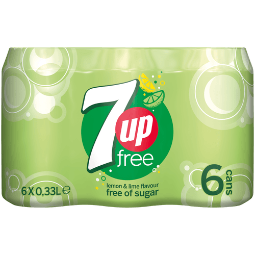 Foto van 7UP Free 6x33 cl op witte achtergrond