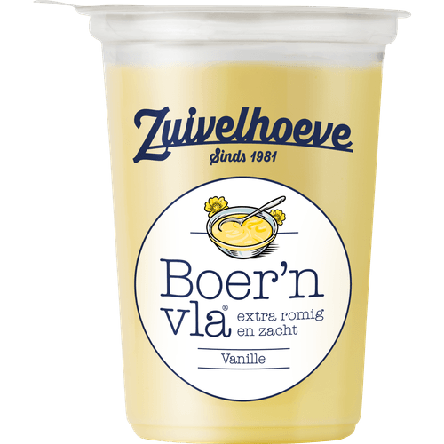 Foto van Zuivelhoeve Boern vla vanille op witte achtergrond