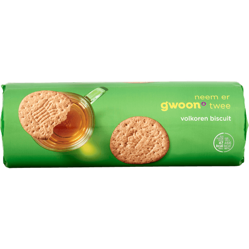 Foto van G'woon Volkorenbiscuit op witte achtergrond