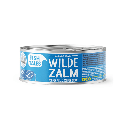 Foto van Fish Tales Wilde roze zalm zonder vel en graat op witte achtergrond