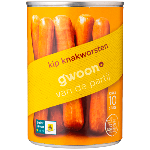 Foto van G'woon Knakworst kip op witte achtergrond