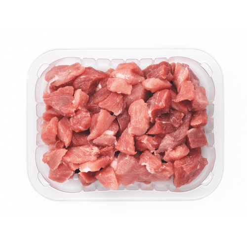 Foto van DekaVers Bami en nasi vlees op witte achtergrond