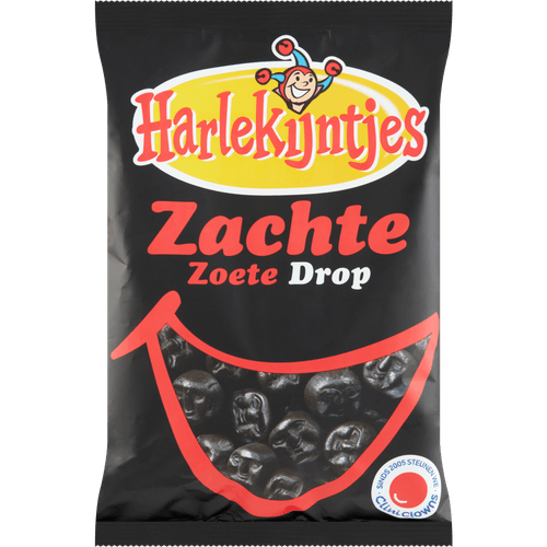 Foto van Harlekijntjes Drop zachte zoete op witte achtergrond