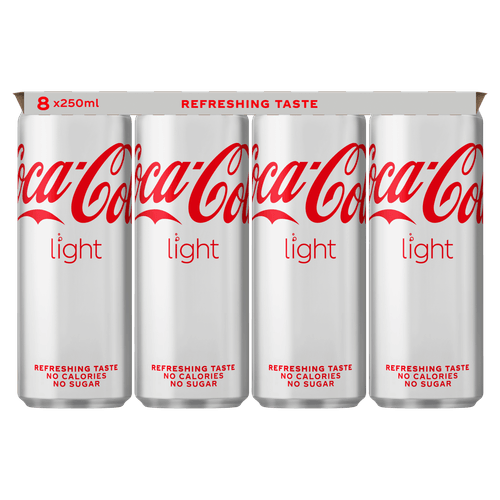 Foto van Coca-Cola Light 8x25 cl op witte achtergrond