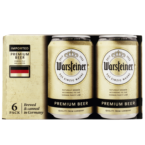 Foto van Warsteiner Pilsener 6x330 cl op witte achtergrond