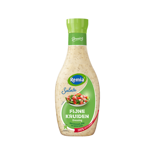 Foto van Remia Dressing salata fijne kruiden op witte achtergrond