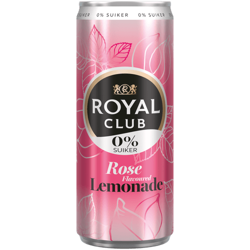 Foto van Royal Club Rose lemonade op witte achtergrond