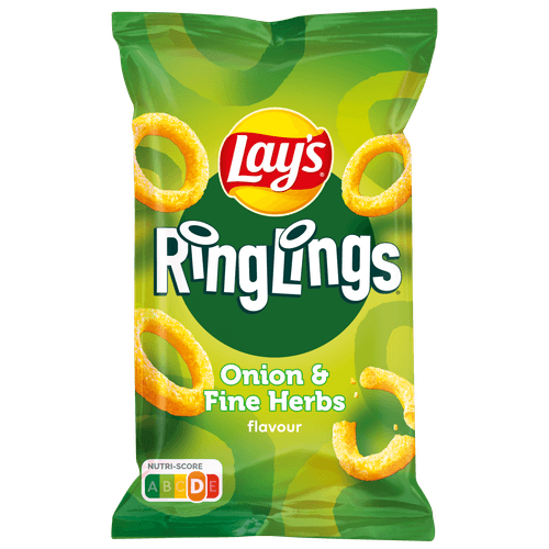 Foto van Lay's Ringlings op witte achtergrond