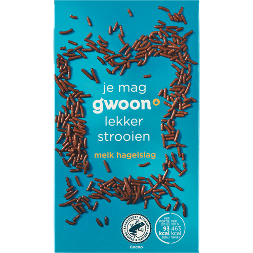 Foto van G'woon Hagelslag melk op witte achtergrond